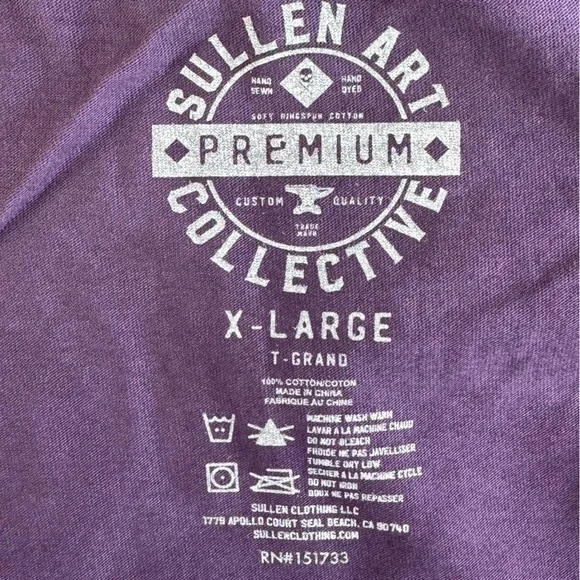 Sullen Art Collective Men’s Graphic T-shirt - Purple -Size: XLarge- NWT - Picture 13 of 14